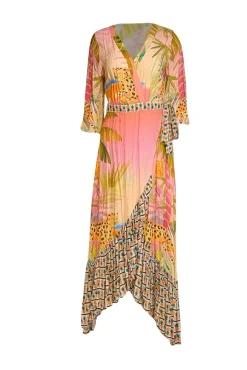 Farm Rio - Pink & Multicolor Floral Wrap Dress Sz S