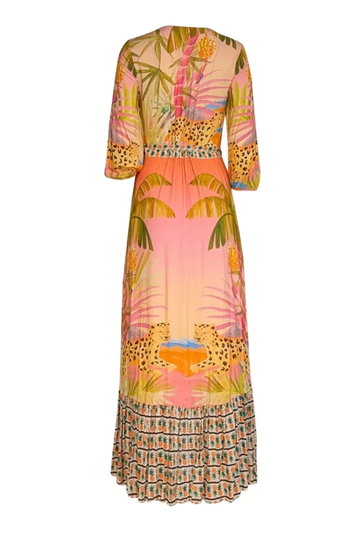 Farm Rio - Pink & Multicolor Floral Wrap Dress Sz S