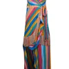 Farm Rio - Rainbow Striped Wrap Dress w/ Fringe Trim Sz S
