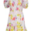 Fasce - Ivory w/ Fruit Print Smocked Bodice Dress Sz M