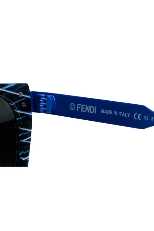 Fendi - Blue & White Print Square Sunglasses
