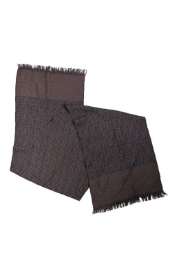 Fendi - Brown & Black Monogram Wool Scarf