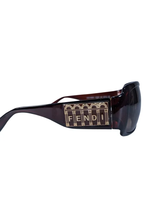 Fendi - Brown Large Logo Sides Sunglasses