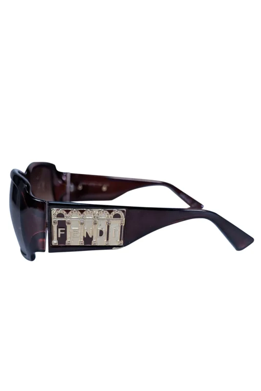 Fendi - Brown Large Logo Sides Sunglasses