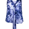 Feraud - Purple Tie Front Top Sz S