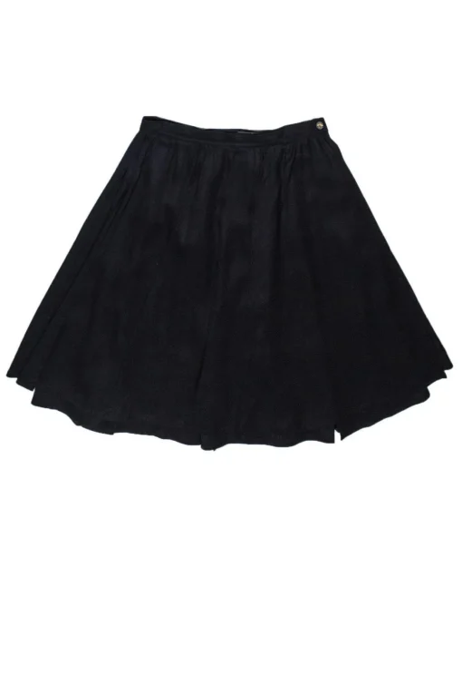 Ferragamo - Black A-Line Silk Skirt Sz 6