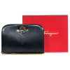 Ferragamo - Black Leather "Dina" Clutch-Style Crossbody w/ Chain Strap