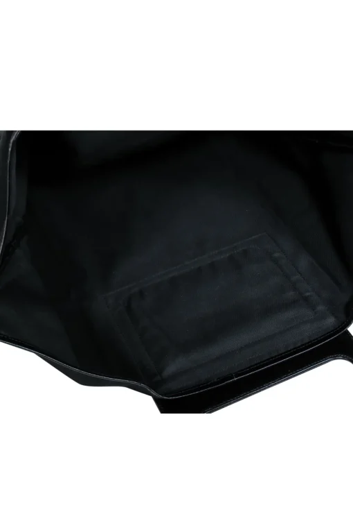 Ferragamo - Black Nylon Tote w/ Patent Leather Trim & Top Handle