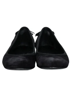 Ferragamo - Black Suede Ballet Flats Sz 7.5