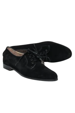 Ferragamo - Black Suede Lace-Up Loafers Sz 8.5
