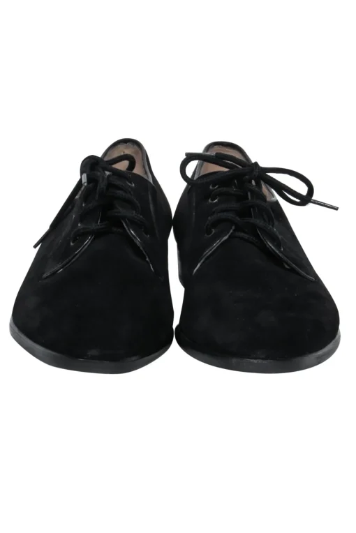 Ferragamo - Black Suede Lace-Up Loafers Sz 8.5