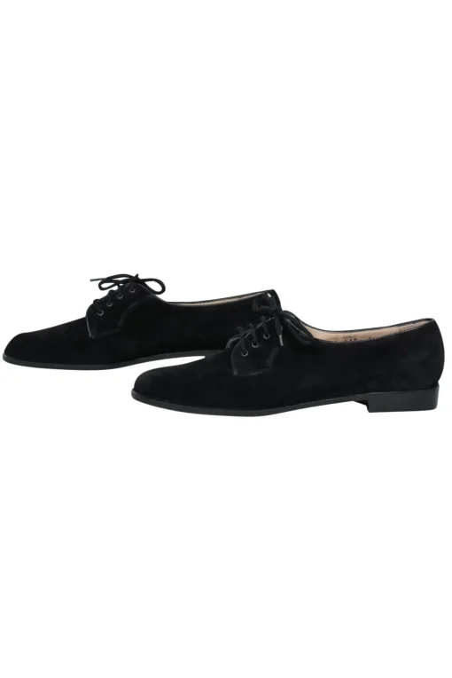 Ferragamo - Black Suede Lace-Up Loafers Sz 8.5