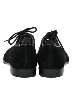 Ferragamo - Black Suede Lace-Up Loafers Sz 8.5