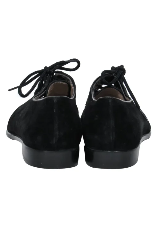Ferragamo - Black Suede Lace-Up Loafers Sz 8.5