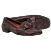 Ferragamo - Brown Suede Loafers w/ Leather Strap Design Sz 9.5