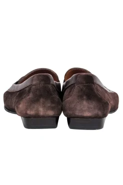Ferragamo - Brown Suede Loafers w/ Leather Strap Design Sz 9.5