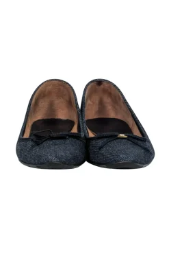 Ferragamo - Chambray Pointed Toe Flats w/ Bow Sz 6