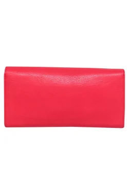 Ferragamo - Flamingo Pink Leather Wallet w/ Signature Gancini