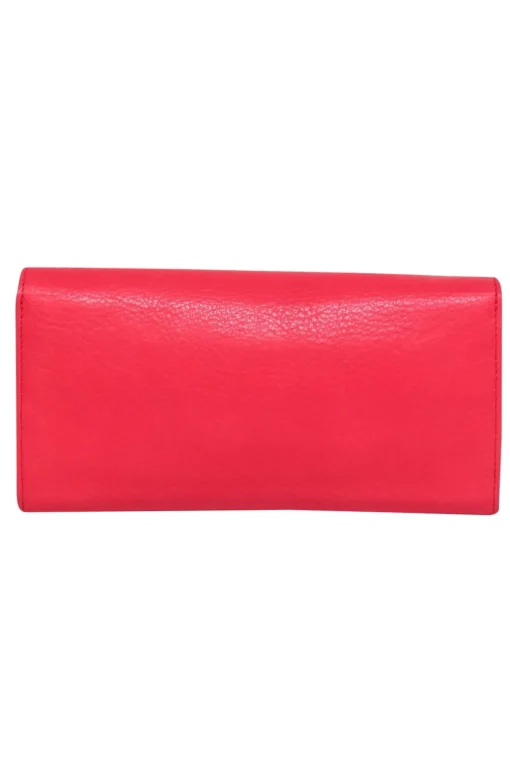 Ferragamo - Flamingo Pink Leather Wallet w/ Signature Gancini