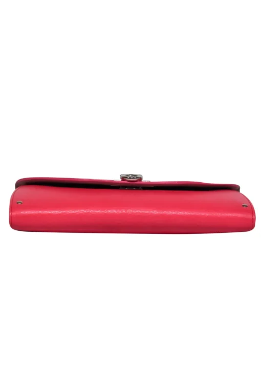 Ferragamo - Flamingo Pink Leather Wallet w/ Signature Gancini
