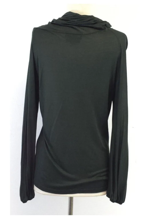 Ferragamo - Green Long Sleeve Cowl Neck Shirt Sz 8