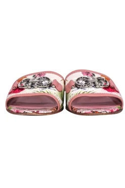 Ferragamo - Pink Floral Slide Sandals Sz 7