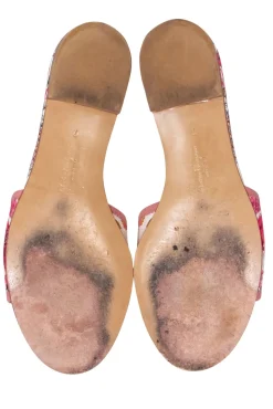 Ferragamo - Pink Floral Slide Sandals Sz 7