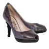 Ferragamo - Purple & Brown Snakeskin Embossed Peep Toe Pumps Sz 9