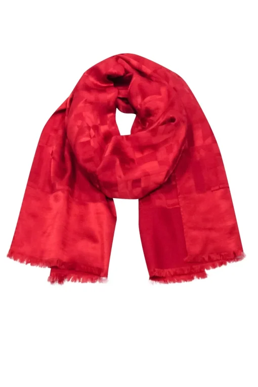 Ferragamo - Red Logo Print Scarf