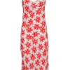 Ferre - Ivory & Red Floral Sleeveless Slip Dress Sz 8