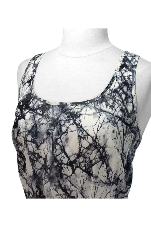 Fifteen Twenty - Gray Tone Abstract Print Silk Dress Sz L