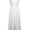 Floraison Lane - Ivory Sleeveless Bow Strap "Elizabeth" Midi Dress Sz 4