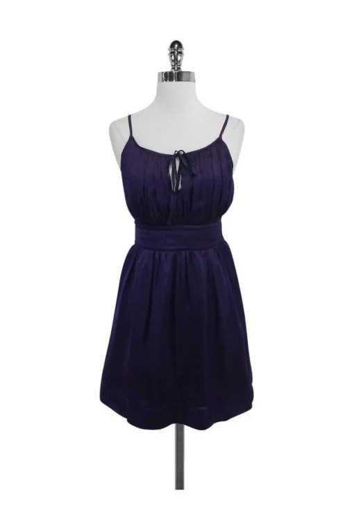 Flounce - Purple Silk Keyhole Dress Sz 2