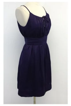 Flounce - Purple Silk Keyhole Dress Sz 2