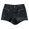 7 for All Mankind - Black Leather High Rise Shorts Sz 14