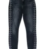 7 For All Mankind - Black Studded Skinny Jeans Sz 25