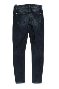 7 For All Mankind - Black Studded Skinny Jeans Sz 25