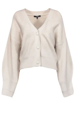 7 For All Mankind - Cream Chunky Knit Cardigan Sz L