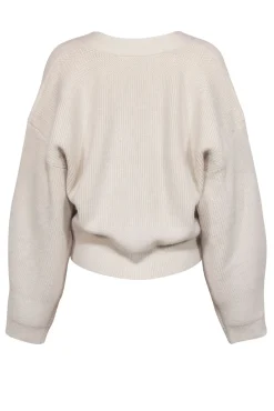 7 For All Mankind - Cream Chunky Knit Cardigan Sz L