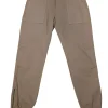 7 For All Mankind - Khaki Cotton Blend Cropped Boyfriend Joggers Sz 2