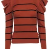 7 For All Mankind - Tan w/Black Stripes Sweater Sz S