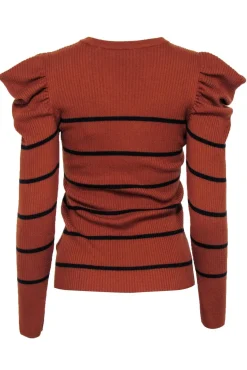 7 For All Mankind - Tan w/Black Stripes Sweater Sz S