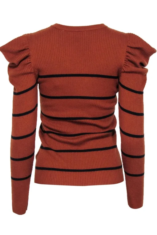 7 For All Mankind - Tan w/Black Stripes Sweater Sz S