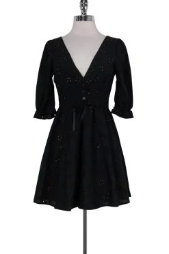 For Love & Lemons - Black Eyelet Dress Sz S
