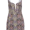For Love & Lemons - Ivory w/ Multicolor Paisley Jacquard Mini Dress Sz S
