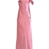 For Love & Lemons - Mauve Satin Asymmetrical Cowlneck Maxi Dress Sz L