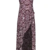 For Love & Lemons - Pink & Brown Paisley High-Low Slip Dress Sz S