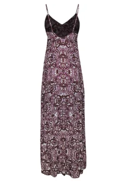 For Love & Lemons - Pink & Brown Paisley High-Low Slip Dress Sz S