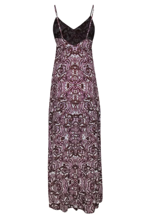 For Love & Lemons - Pink & Brown Paisley High-Low Slip Dress Sz S