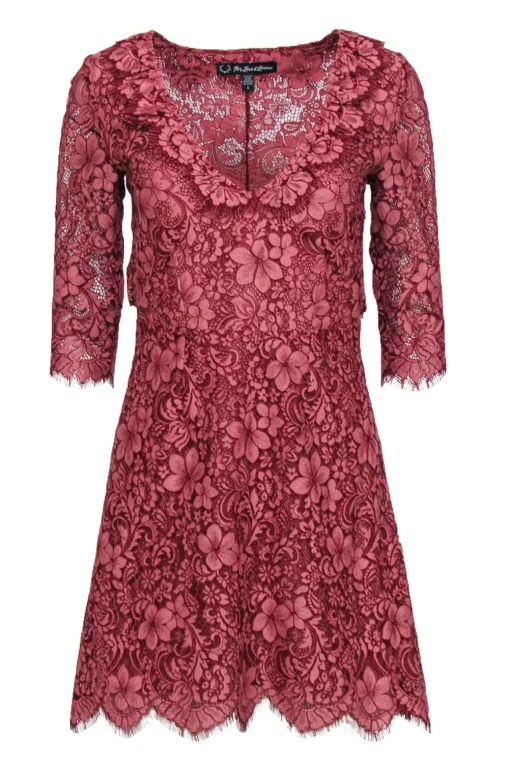 For love & lemons - Pink Lace Dress w/ Open Back Sz S